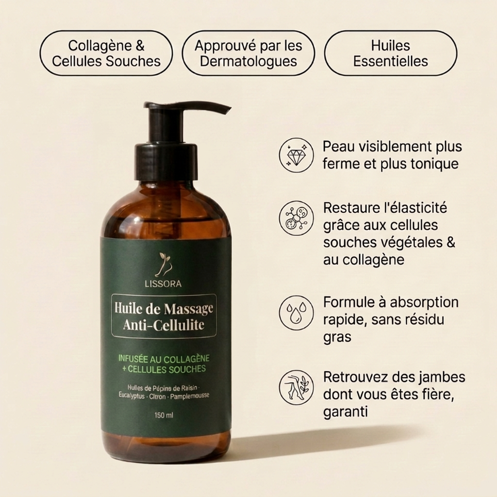 Huile Lissora — Soin Anti-Cellulite au Collagène